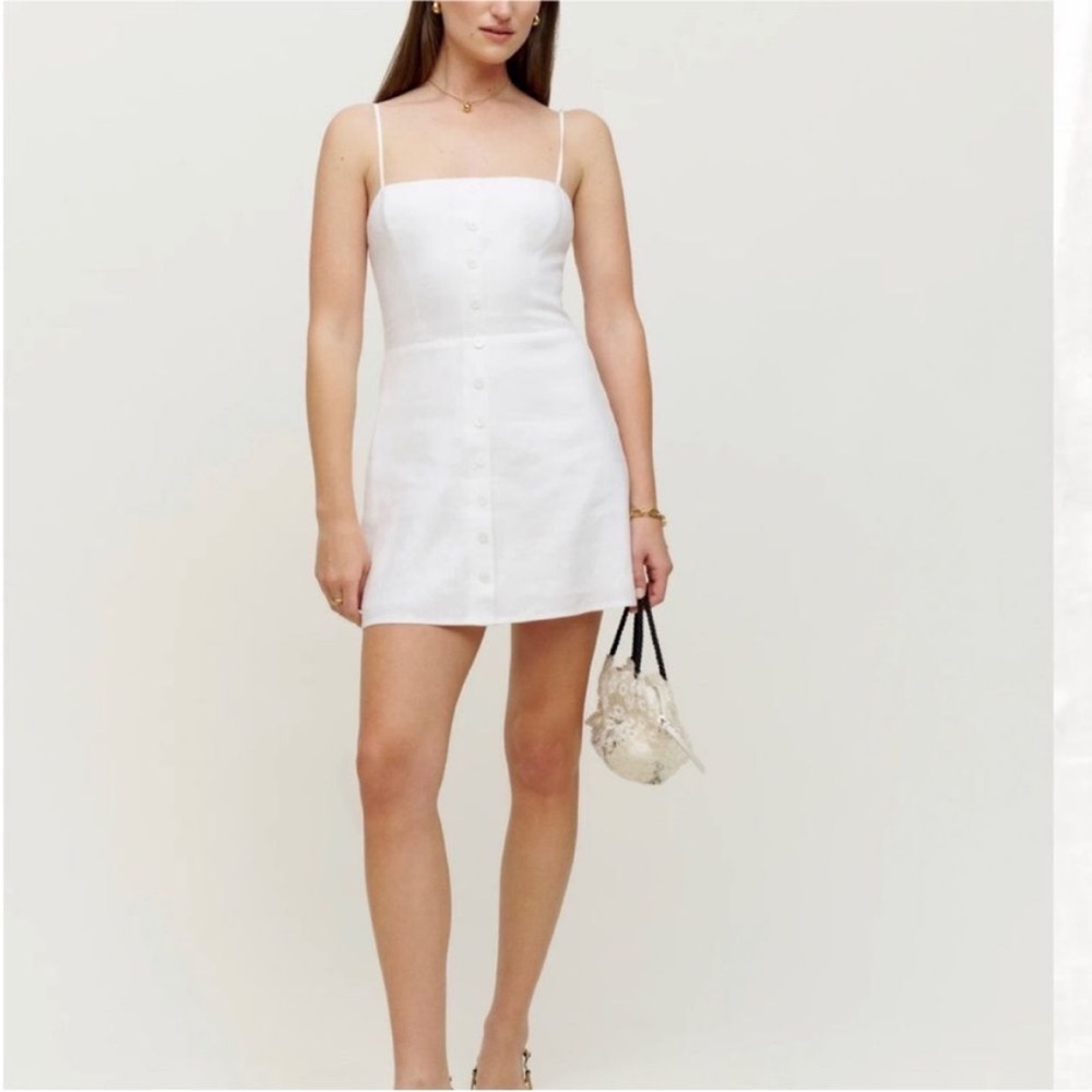 BNWT Reformation Huckleberry Linen Dress in White